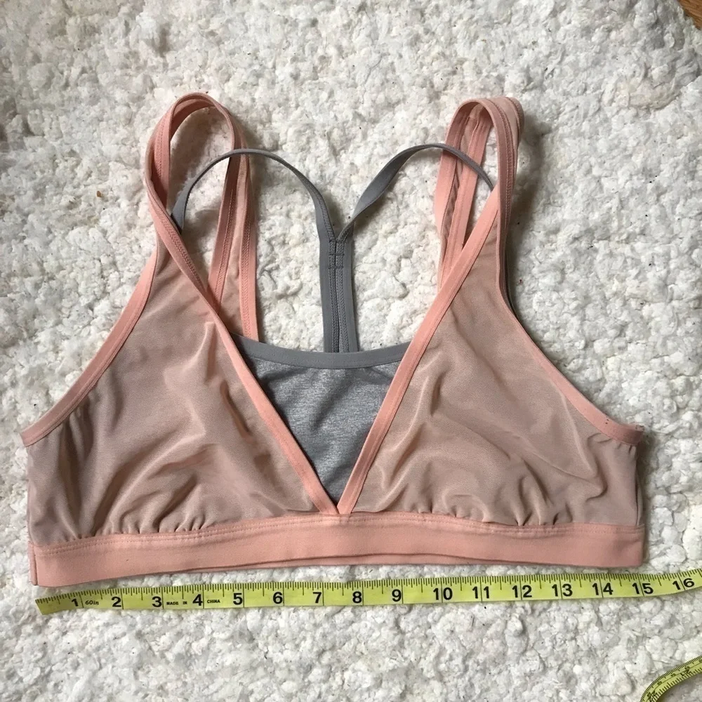 Aerie: Layered Gray and Nude Sports Bra Size Large
